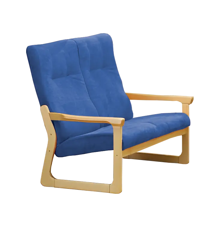 BE - 2 dvojkřeslo, koženka HOLY N 1 - koženka modrá